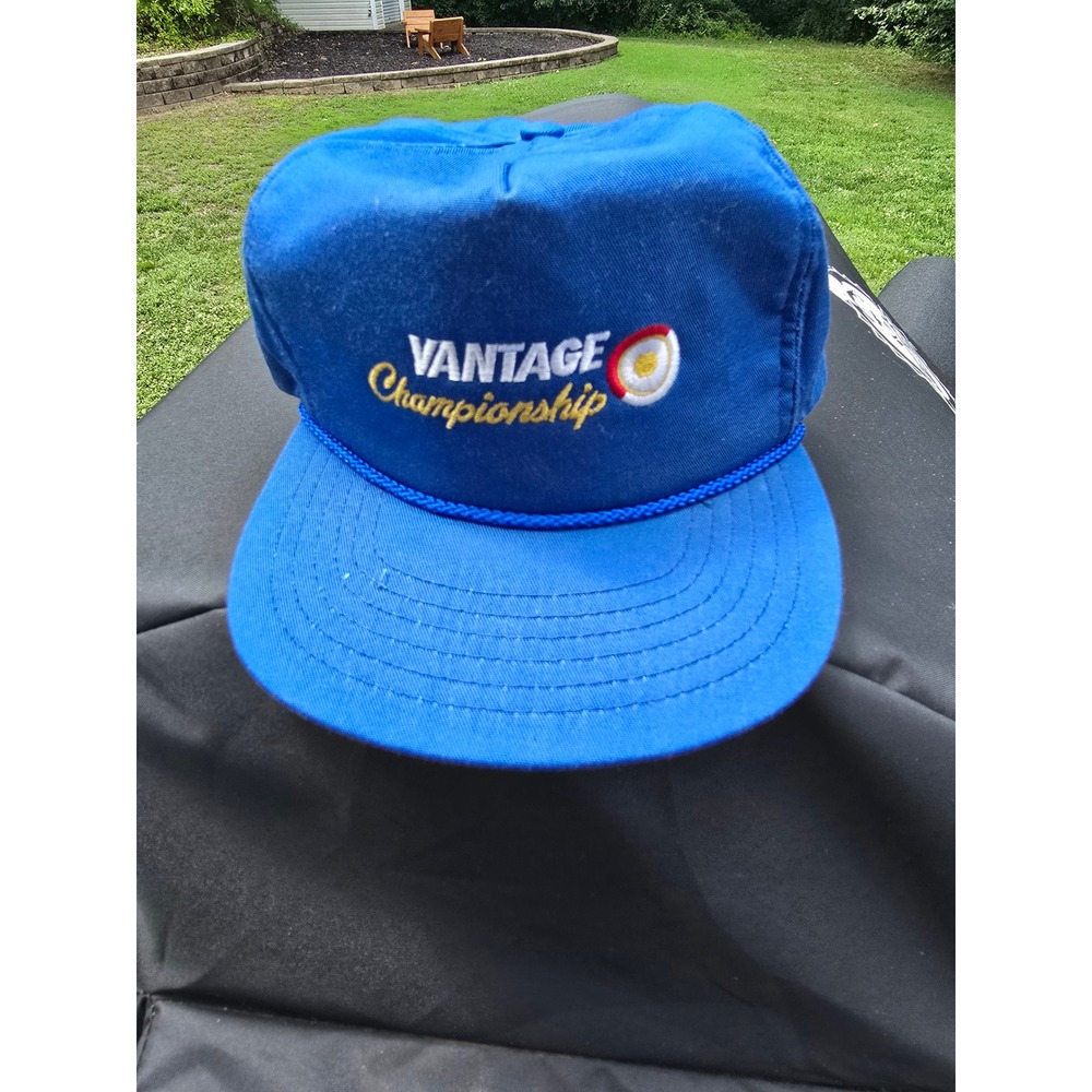 Vintage Vantage Championship Hat Blue Snapback Trucker Cap Made‎ in USA Mens